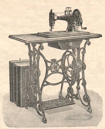 Cl. Müller Schwingschiffnähmaschine auf Gestell Schwingschiff Maschine auf Gestell